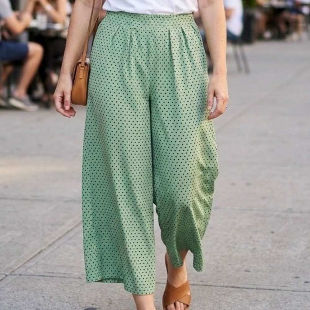 Davi & Dani Green‎ Wide Leg Palazzo Pants Womens Medium High Rise Sage
